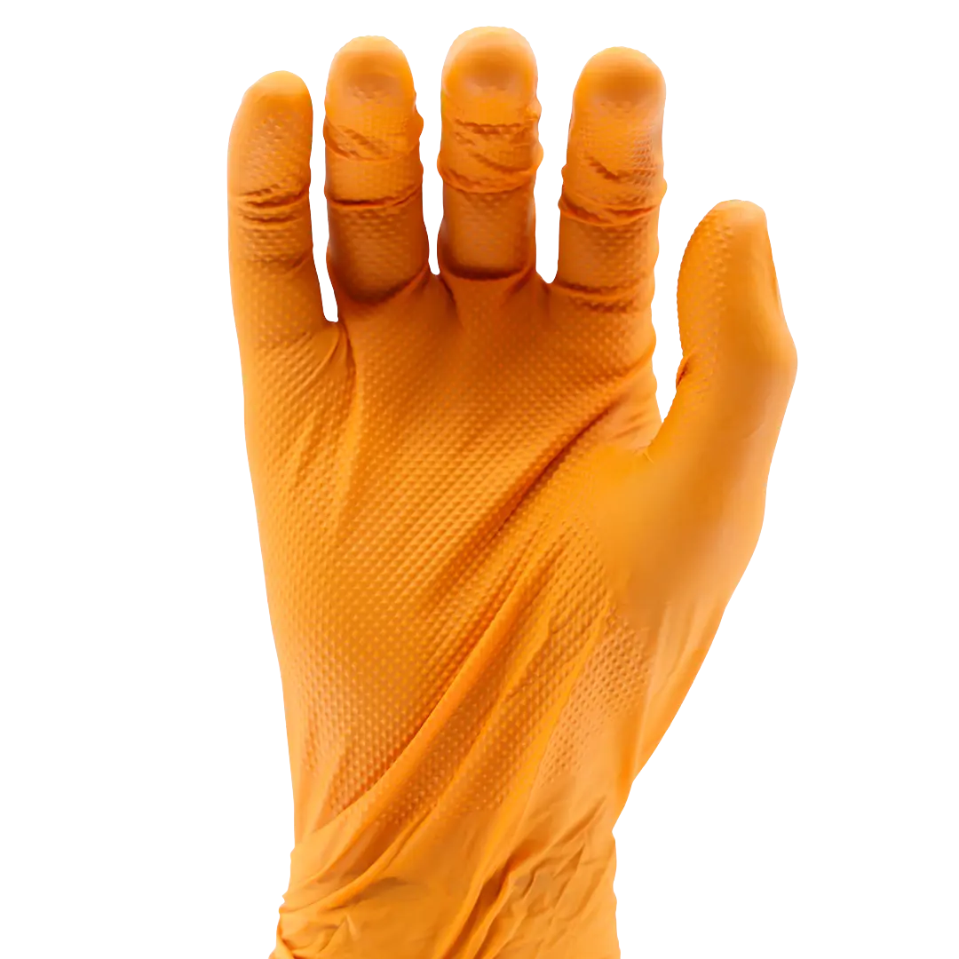 Gator Gripz Orange Diamond Grip Nitrile Gloves